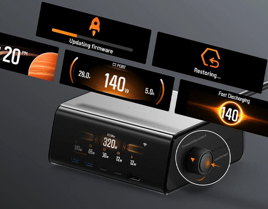 Компактний дизайн настільного зарядного пристрою EcoFlow RAPID Pro