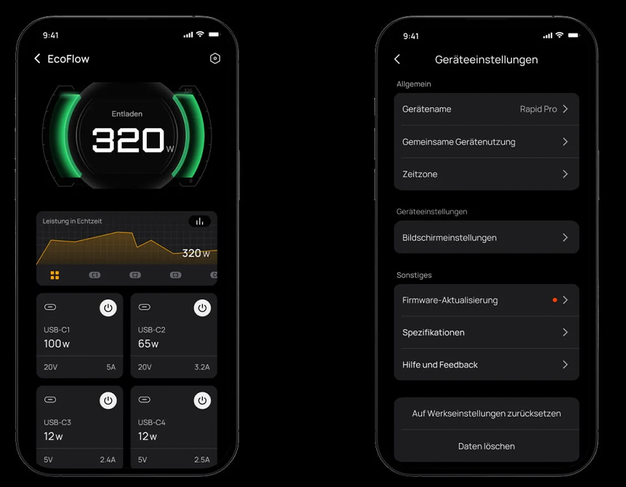 Застосунок EcoFlow для керування зарядним пристроєм RAPID Pro зі смартфона
