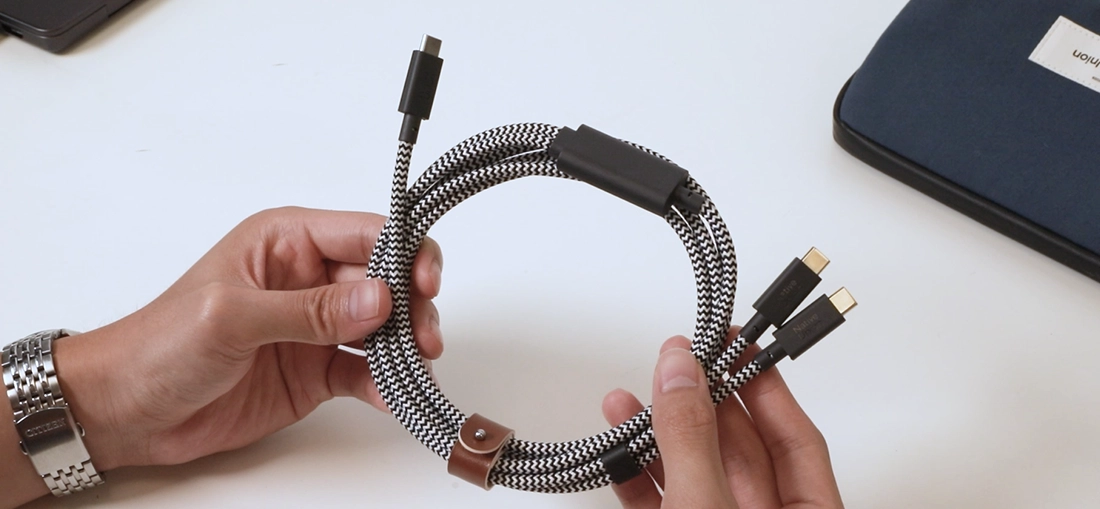 Кабель Native Union Belt Cable 2-in-1 USB-C to USB-C & USB-C Cable 140W [2m] - Zebra (BELT-C-2C-ZEB)