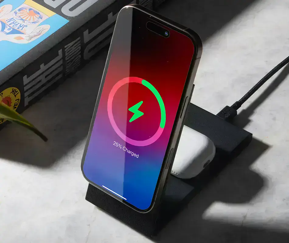 Беспроводное зарядное устройство Native Union Rise 2-в-1 для одновременной зарядки iPhone и AirPods