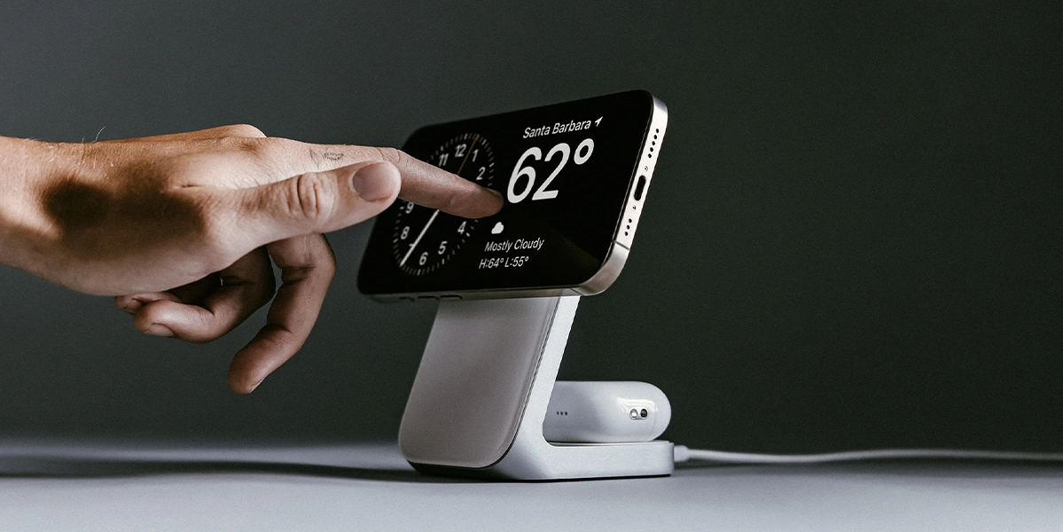 Бездротовий зарядний пристрій Nomad Stand One Qi2 25W 2-in-1 Charger - Carbide (NM014520858)