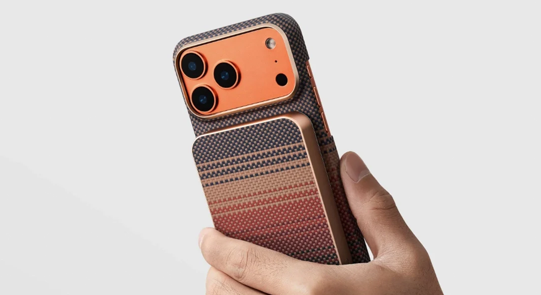 Магнітний павербанк Pitaka Aramid Fiber Magnetic Power Bank Qi2 10000mAh - Black/Grey [Twill] (PBQ2501)