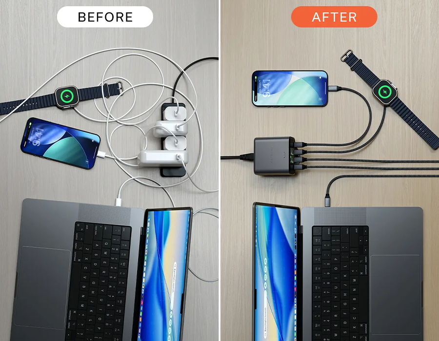 Зарядний пристрій Satechi ChargeView 140W Desktop Charger (ST-C4CV140C-EU)