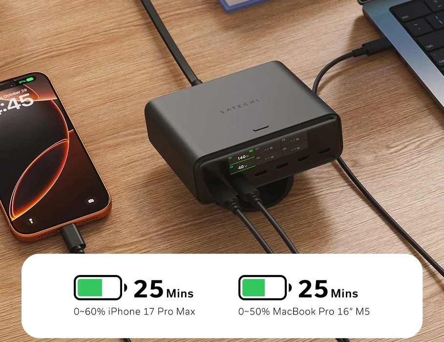 Зарядний пристрій Satechi ChargeView 240W Desktop Charger (ST-C6CV240C-EU)