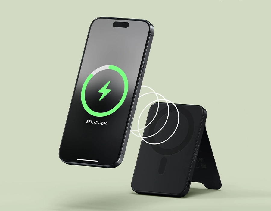 Satechi OntheGo Power Bank - підключення до телефону з підтримкою Qi2