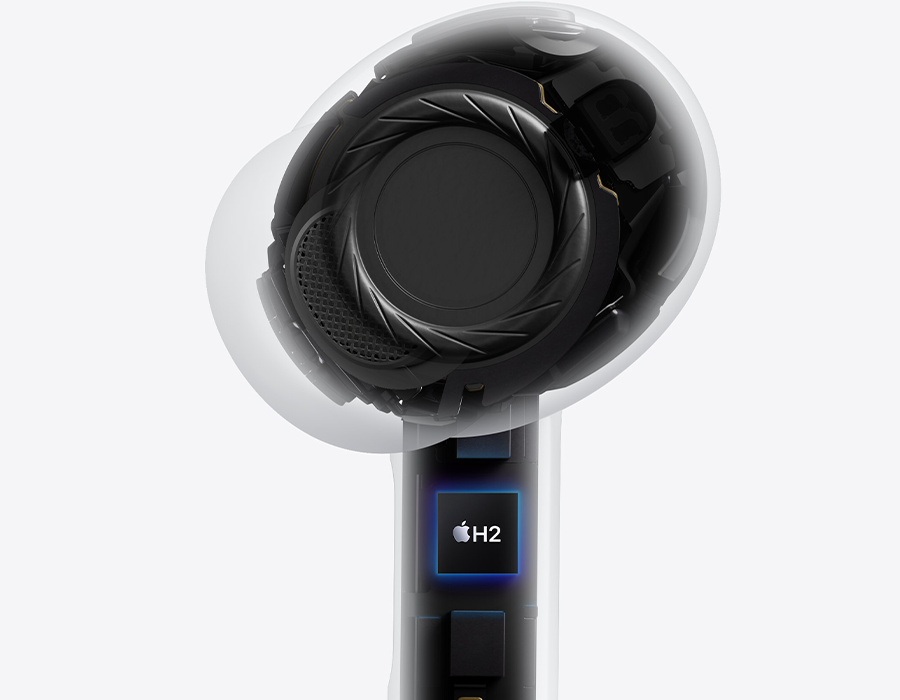 AirPods Pro 3 — акустична система та чип H2 для об'ємного звуку