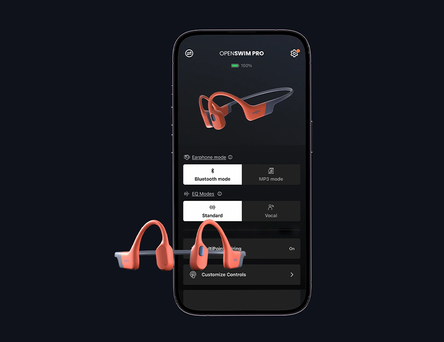 Наушники Shokz OpenSwim Pro Open-Ear Bone Conduction Swimming Headphones - Red (S710-ST-RD)