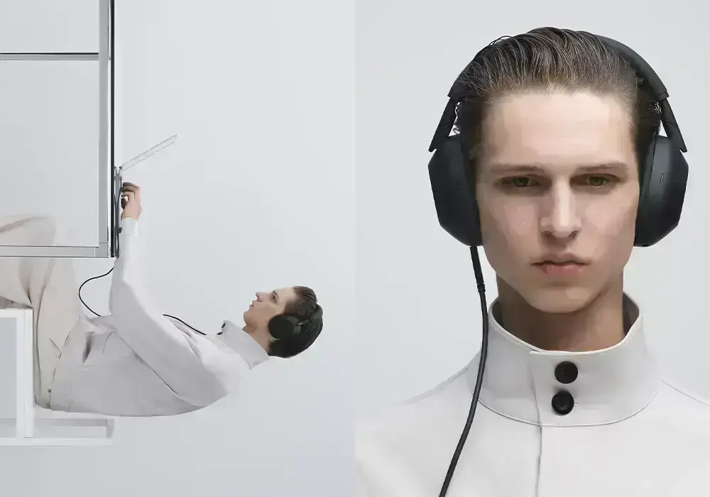 Навушники Sony WH-1000XM6 заряджаються через USB-кабель під час відтворення музики