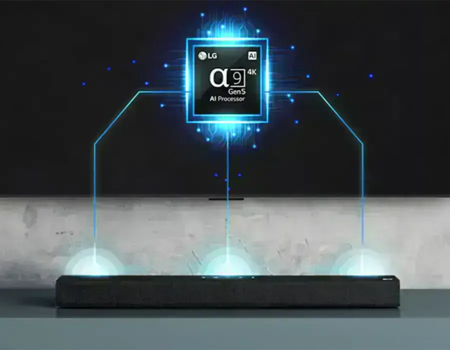 Процесор AI в телевізорі LG покращує звучання саундбара DS80QY