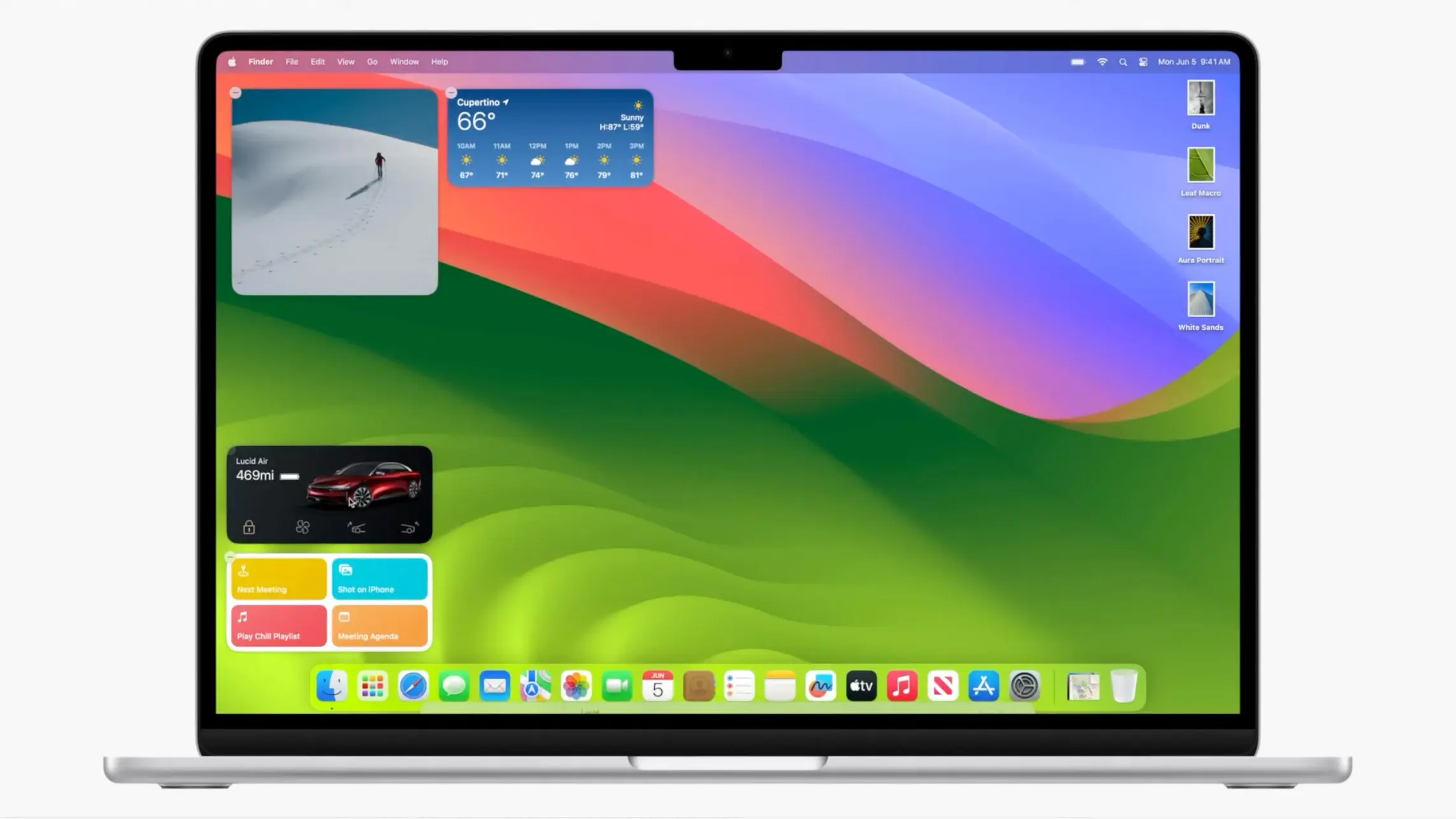 MacOS Sonoma віджети на робочому столі 