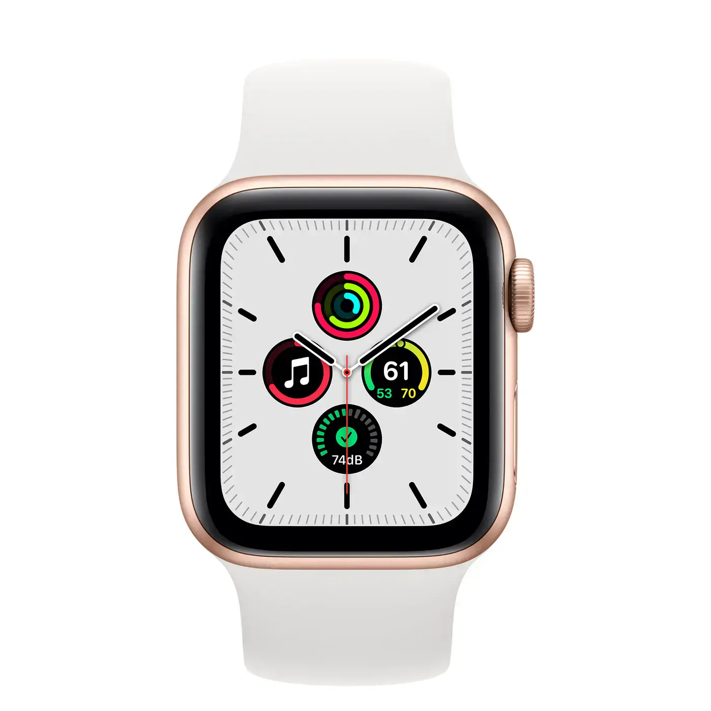 Apple Watch SE GPS 40mm Gold Aluminum Case with White Solo Loop - Size 6 (MN783)