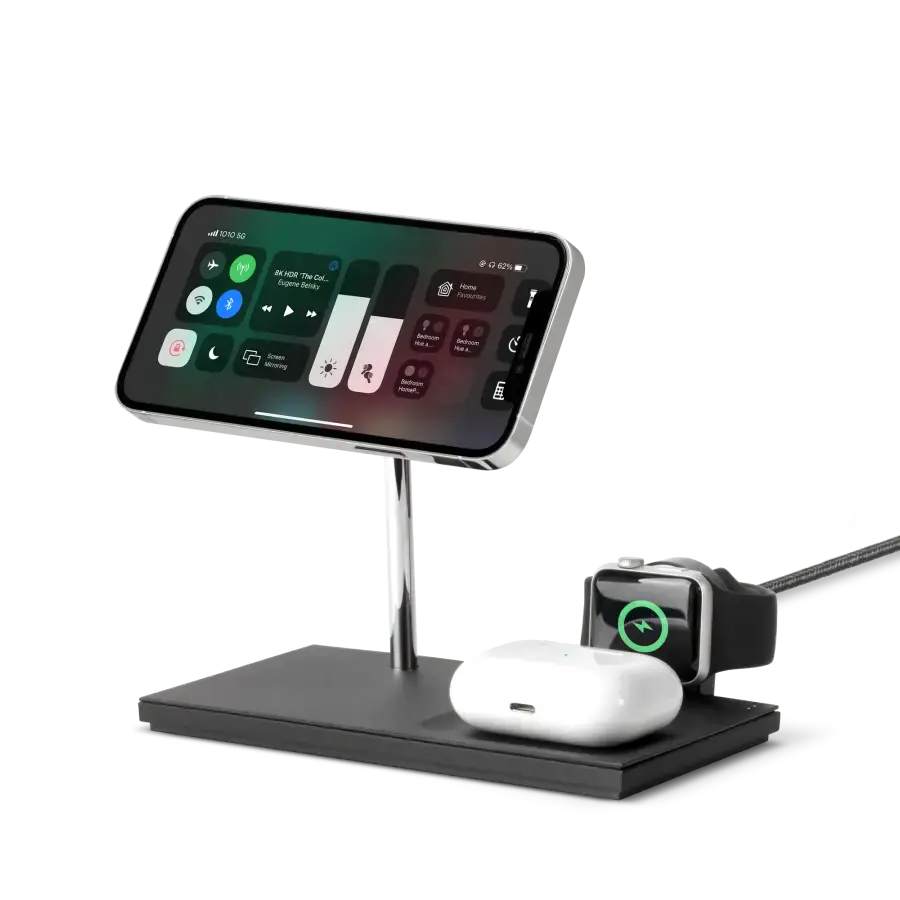 Бездротовий зарядний пристрій Native Union Snap 3-in-1 Magnetic Wireless Charger Black (SNAP-3IN1-BLK-EU)