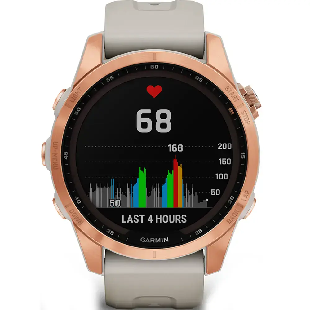 Смарт-часы Garmin Fenix 7S Solar Rose Gold with Light Sand Band (010-02539-10/11)