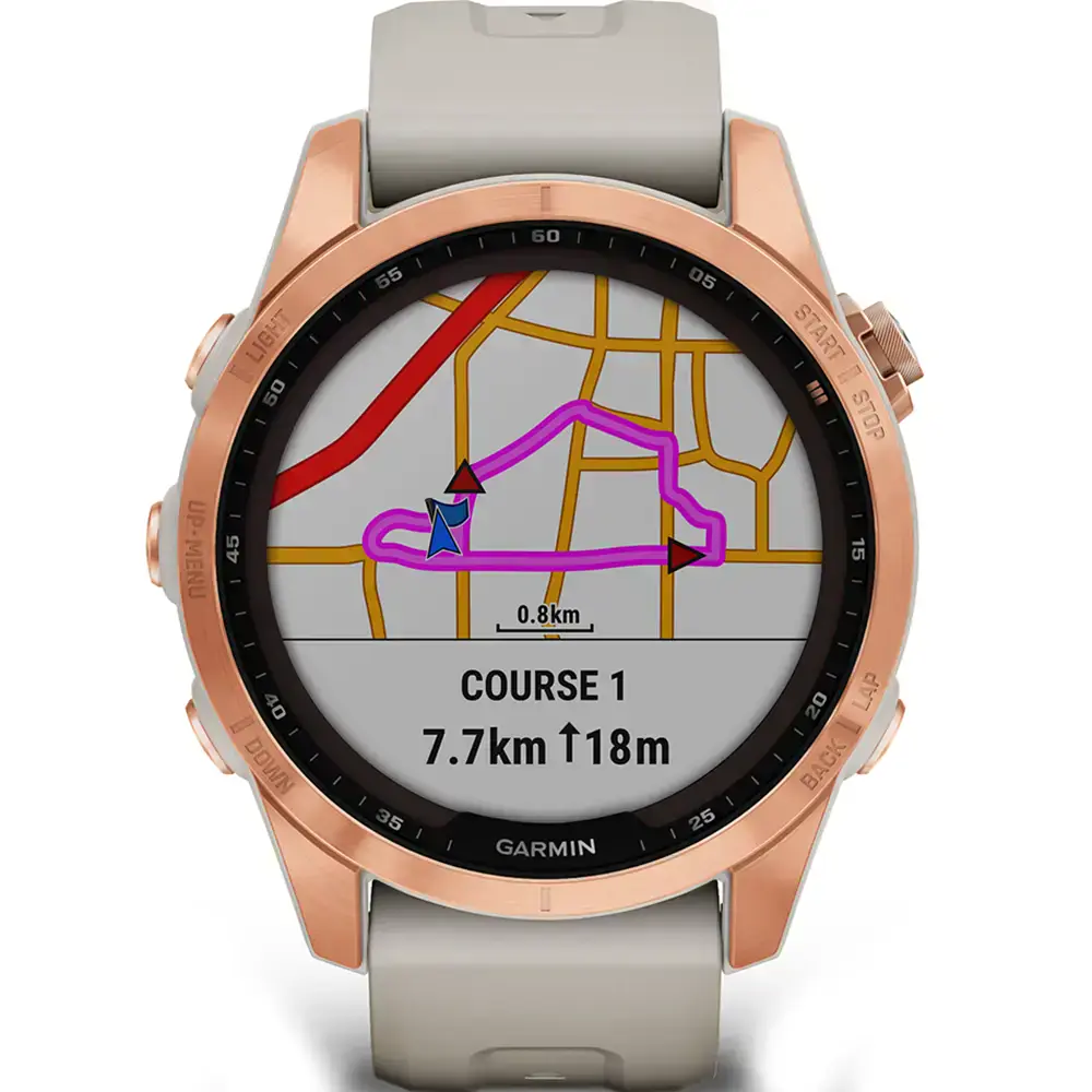 Смарт-часы Garmin Fenix 7S Solar Rose Gold with Light Sand Band (010-02539-10/11)