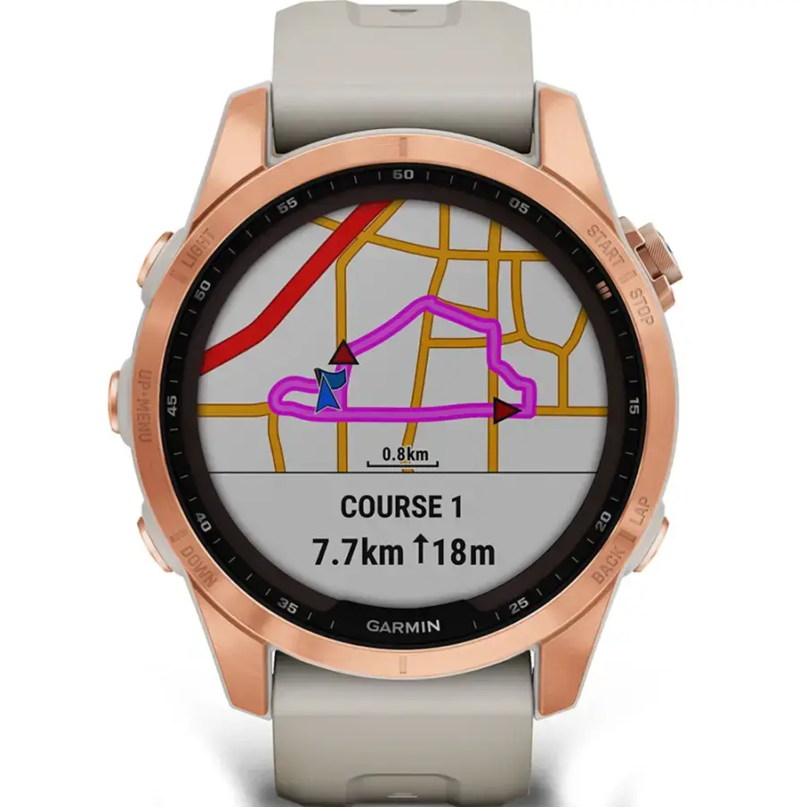 Смарт-годинник Garmin Fenix 7S Solar Rose Gold with Light Sand Band (010-02539-10/11)