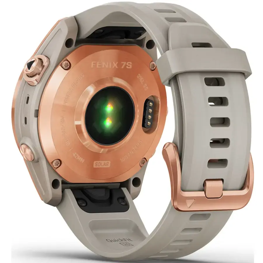 Смарт-годинник Garmin Fenix 7S Solar Rose Gold with Light Sand Band (010-02539-10/11)