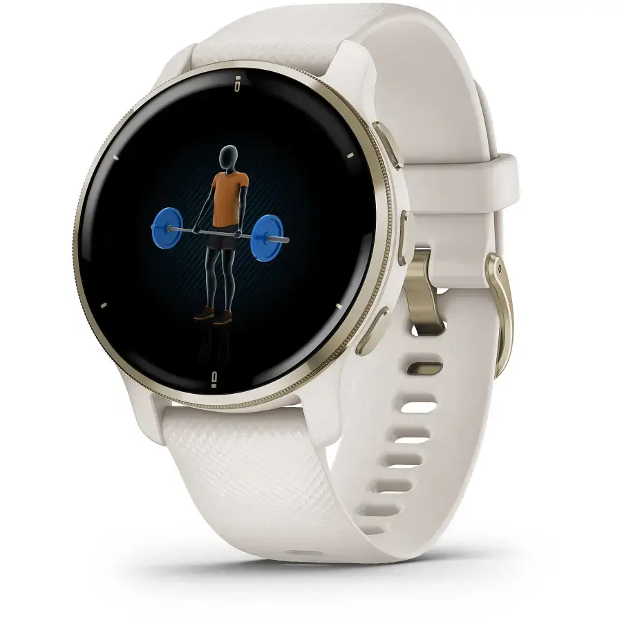 Смарт-годинник Garmin Venu 2 Plus Cream Gold S. Steel Bezel w. Ivory Case and S. Band (010-02496-02/12)