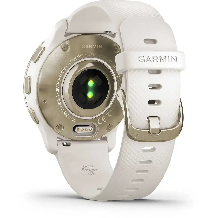 Смарт-годинник Garmin Venu 2 Plus Cream Gold S. Steel Bezel w. Ivory Case and S. Band (010-02496-02/12)