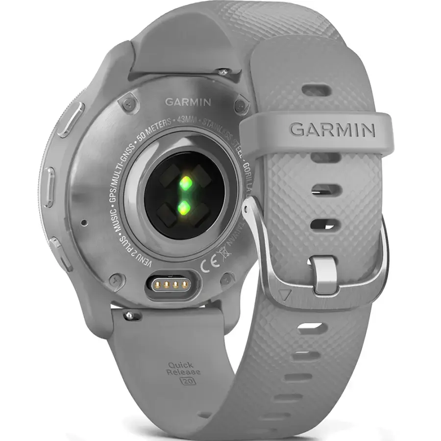 Смарт-годинник Garmin Venu 2 Plus Silver S. Steel Bezel w. Powder G. Case and S. Band (010-02496-00/10)