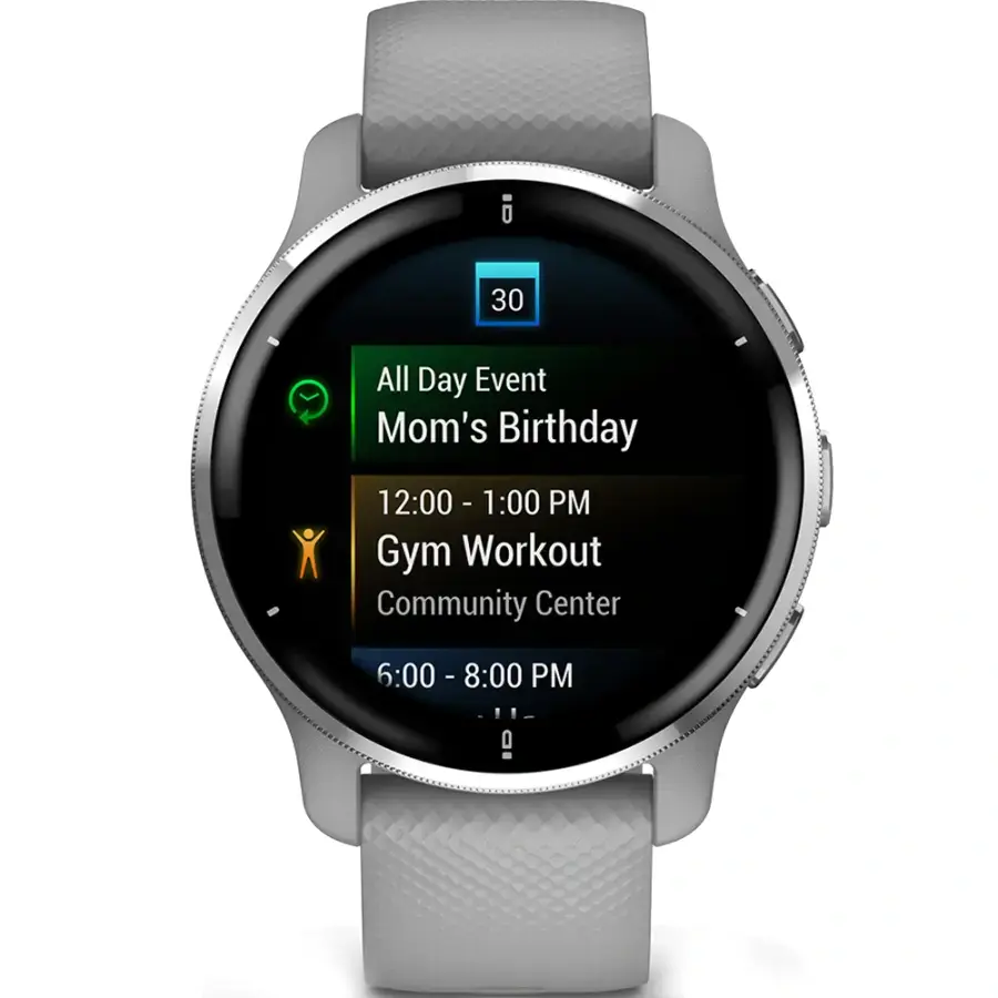 Смарт-годинник Garmin Venu 2 Plus Silver S. Steel Bezel w. Powder G. Case and S. Band (010-02496-00/10)