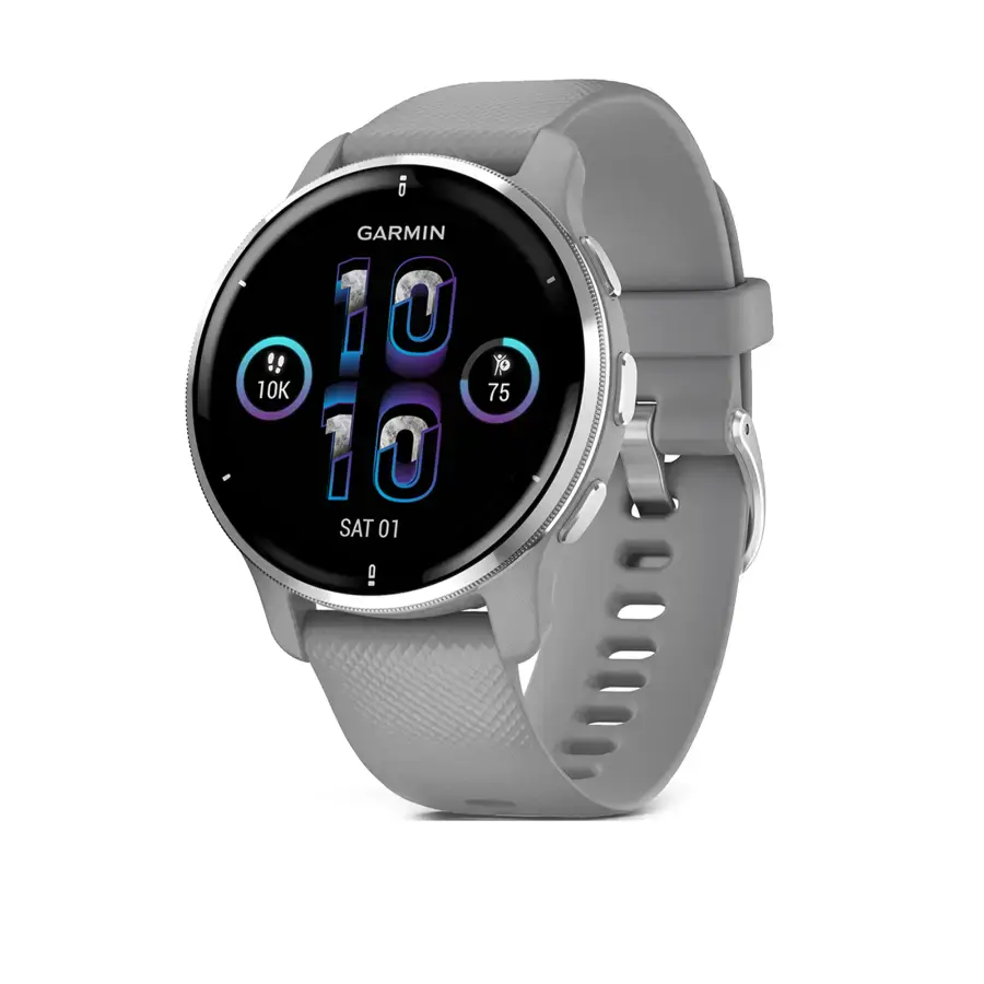 Смарт-годинник Garmin Venu 2 Plus Silver S. Steel Bezel w. Powder G. Case and S. Band (010-02496-00/10)