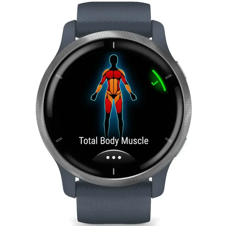 Смарт-годинник Garmin Venu 2 Silver Bezel with Granite Blue Case and Silicone Band (010-02430-10/00)