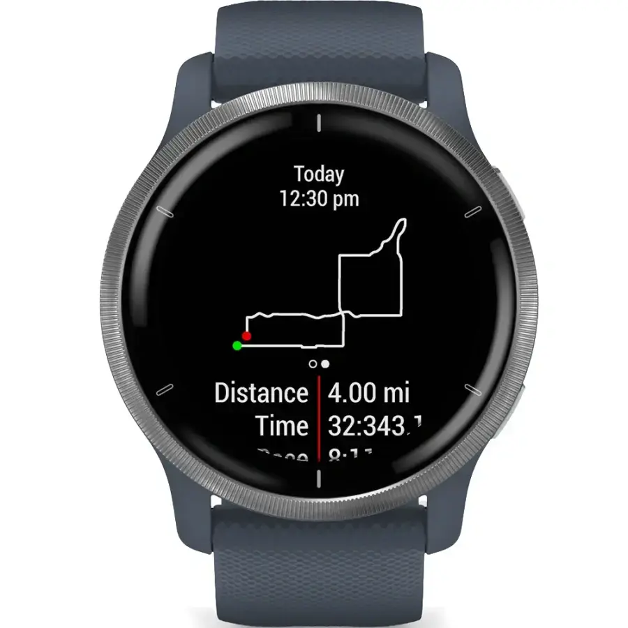 Смарт-годинник Garmin Venu 2 Silver Bezel with Granite Blue Case and Silicone Band (010-02430-10/00)