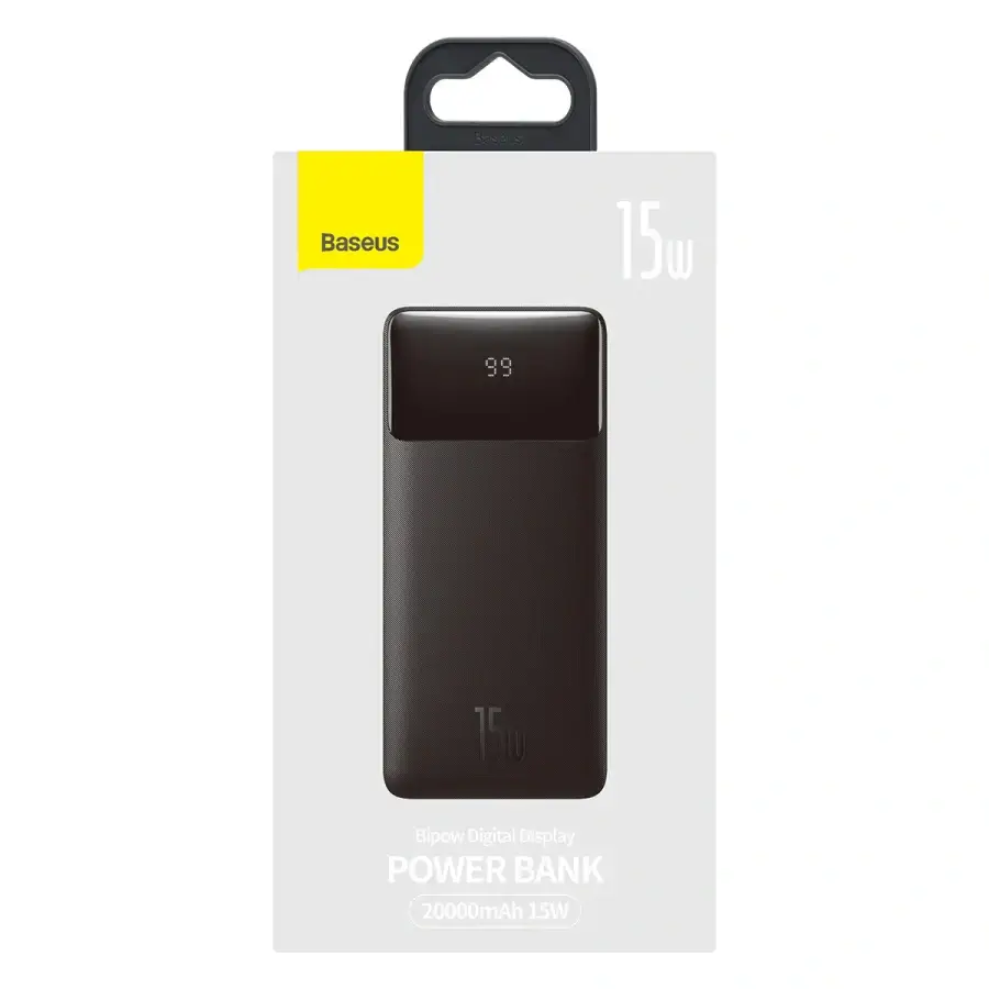 Зовнішній акумулятор Baseus Bipow Digital Display 20000 mAh 15W Black (PPDML-J01)