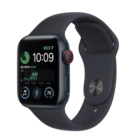Apple Watch SE 2 GPS 40mm Midnight Aluminum Case with Midnight Sport Band - S/M (MNT73)