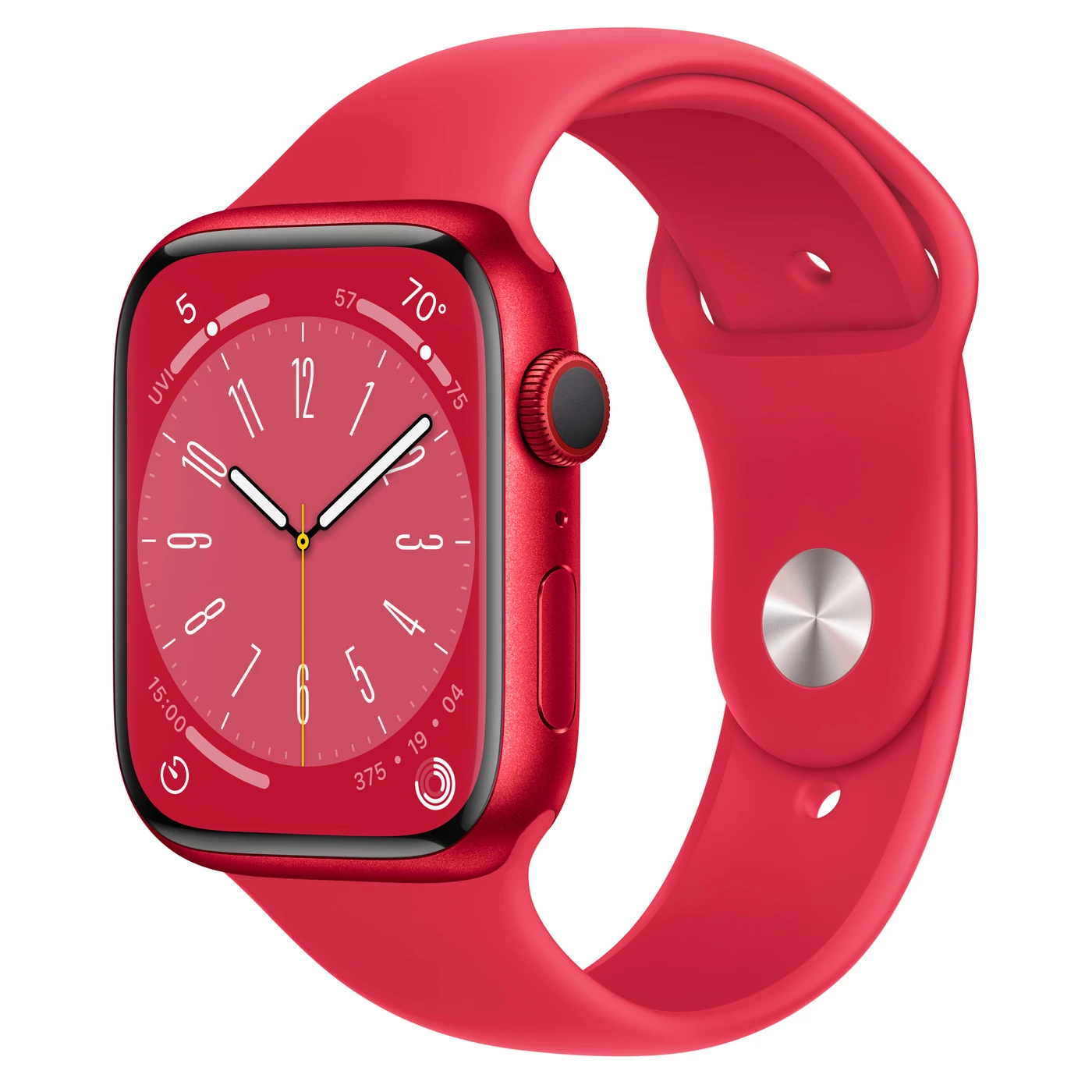 Apple Watch Series 8 GPS + Cellular 45mm (PRODUCT)RED Aluminum Case with (PRODUCT)RED Sport Band - Regular (MNKA3)