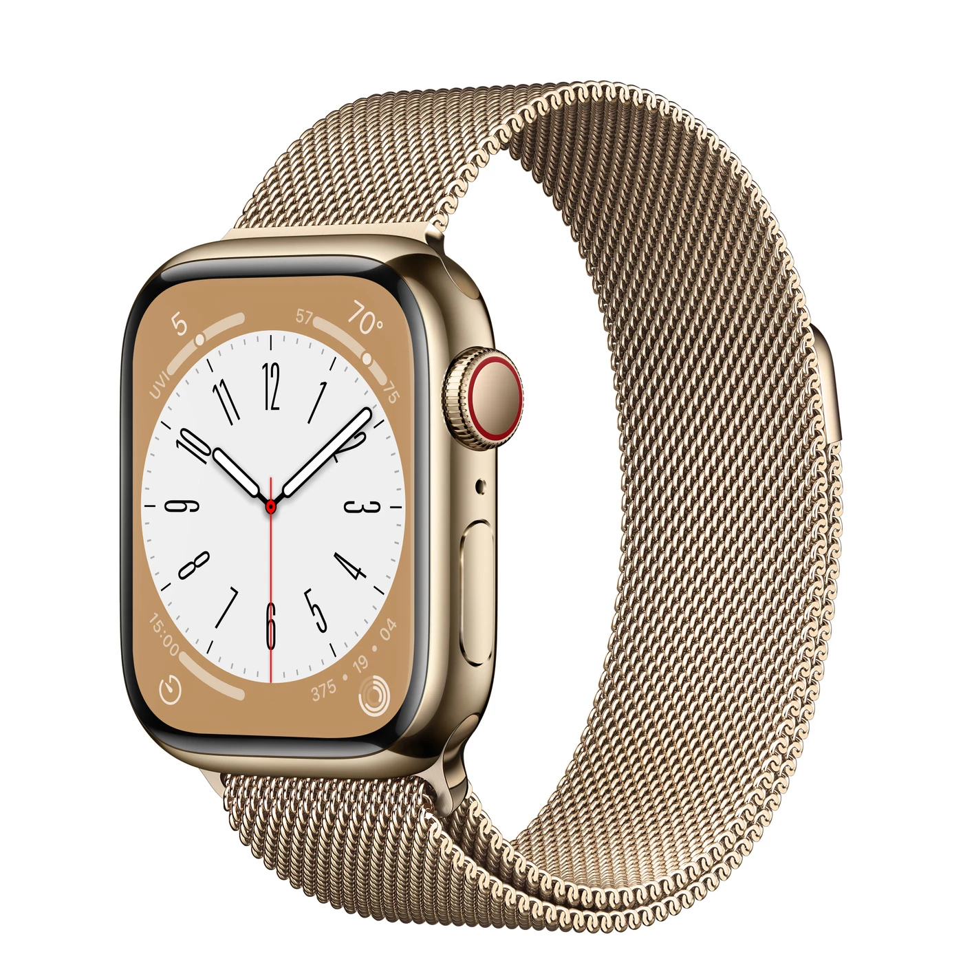 Apple Watch Series 8 GPS + Cellular 41mm Gold Stainless Steel Case with Milanese Loop Gold (MNJE3, MNJF3)