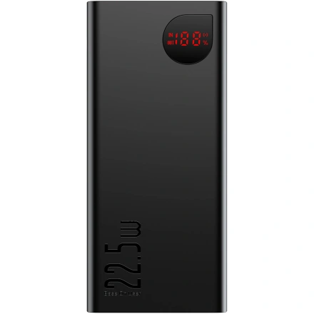 Внешний аккумулятор Baseus Adaman Metal Digital Display PD3.0+QC3.0 22.5W 10000mAh Black (PPAD000001)