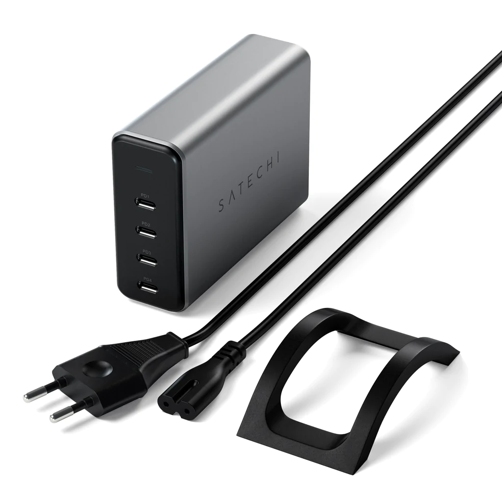 Зарядное устройство Satechi 165W USB-C 4-Port PD GaN Charger - Space Gray (ST-UC165GM-EU)