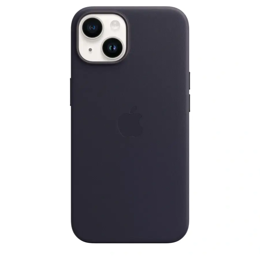 Чехол Apple iPhone 14 Leather Case with MagSafe - Ink (MPP63)