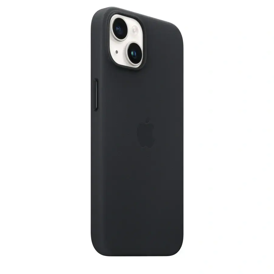 Чехол Apple iPhone 14 Leather Case with MagSafe - Midnight (MPP43)