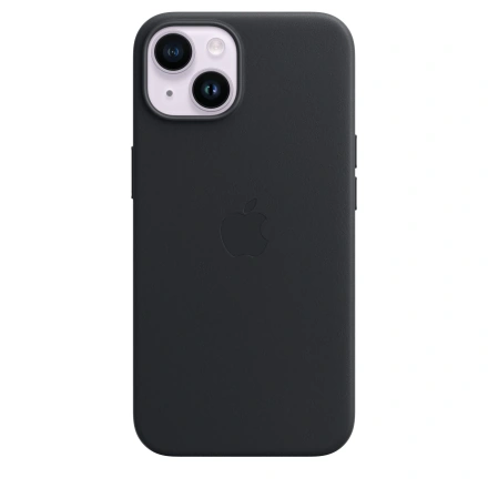 Чехол Apple iPhone 14 Leather Case with MagSafe - Midnight (MPP43)