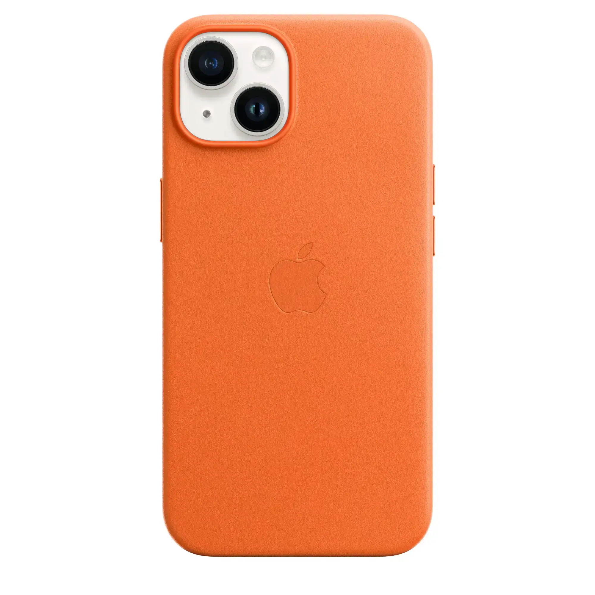 Чехол Apple iPhone 14 Leather Case with MagSafe - Orange (MPP83)