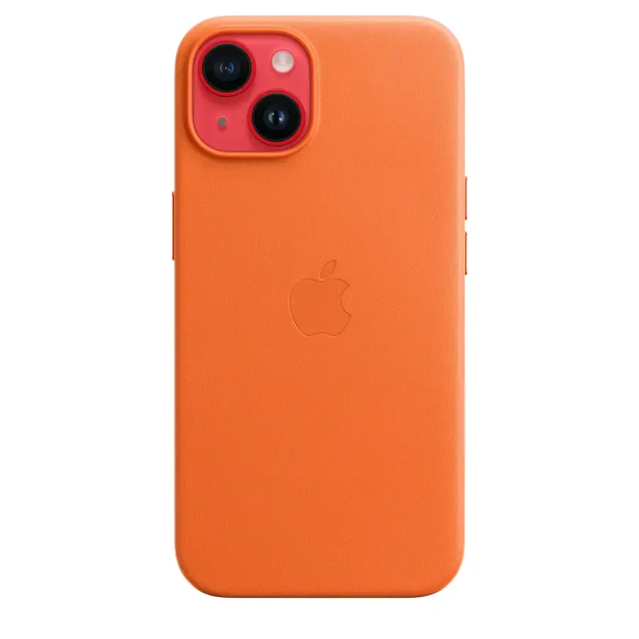 Чохол Apple iPhone 14 Leather Case with MagSafe - Orange (MPP83)