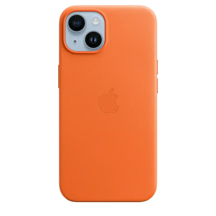 Чохол Apple iPhone 14 Leather Case with MagSafe - Orange (MPP83)