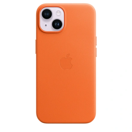 Чохол Apple iPhone 14 Leather Case with MagSafe - Orange (MPP83)