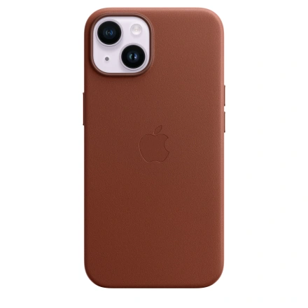 Чохол Apple iPhone 14 Leather Case with MagSafe - Umber (MPP73)