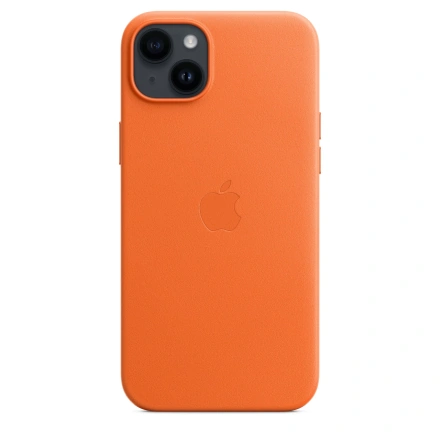 Чехол Apple iPhone 14 Plus Leather Case with MagSafe - Orange (MPPF3)