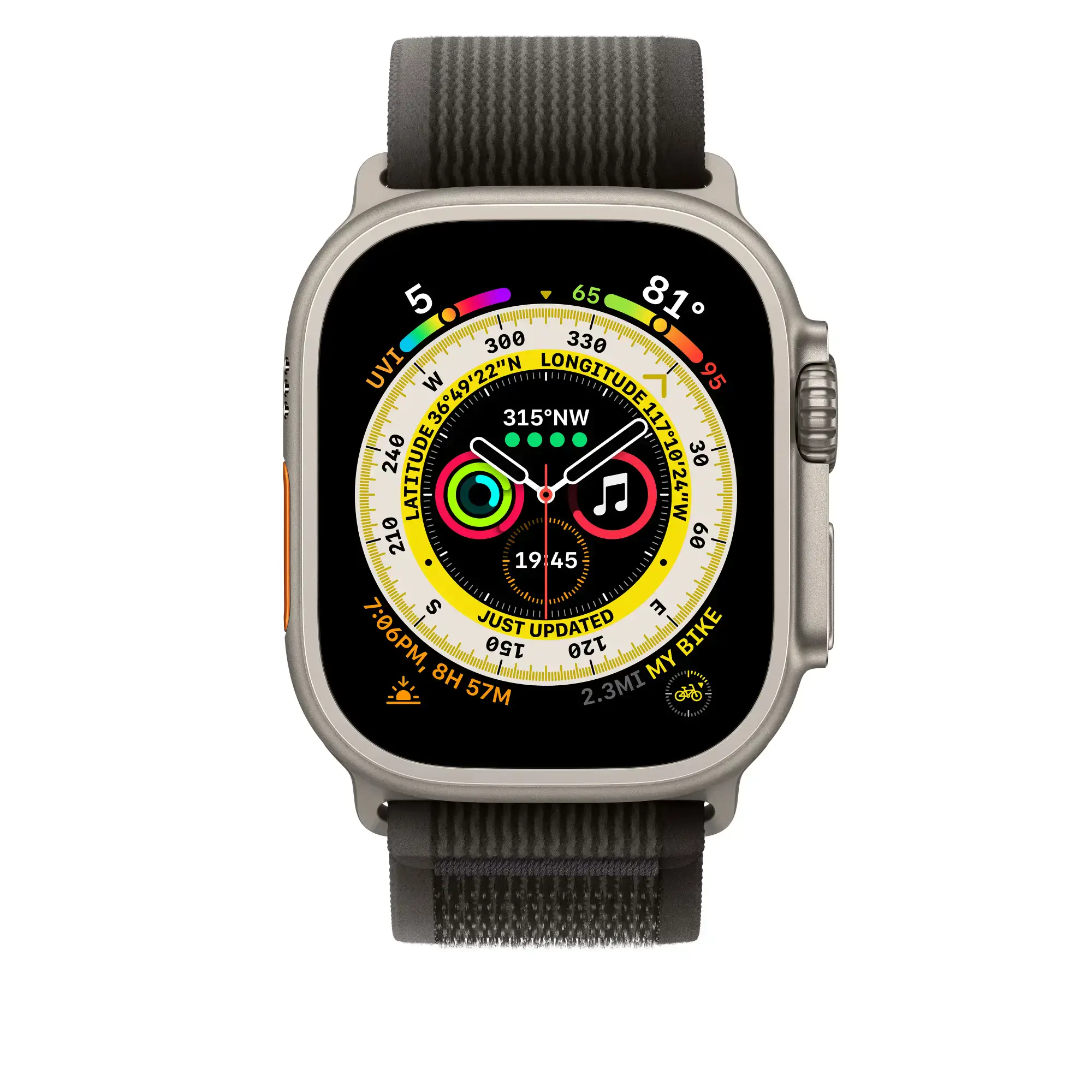 Ремінець Apple Trail Loop Band M/L для Apple Watch 49mm - Black/Gray (MQEQ3)