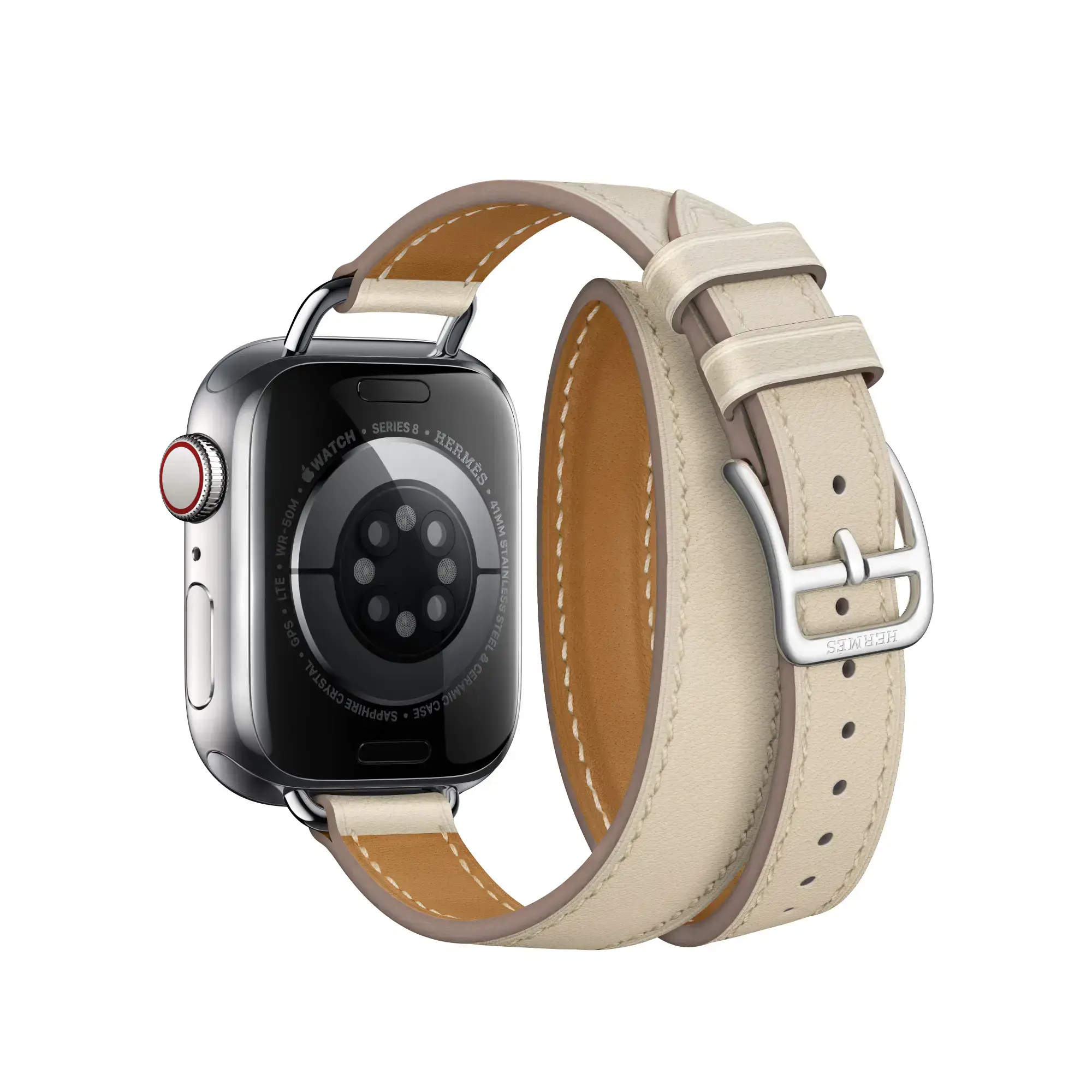 Ремешок Apple Watch Hermès 38/40/41/42mm Béton Swift Leather Attelage Double Tour (MPKD3)