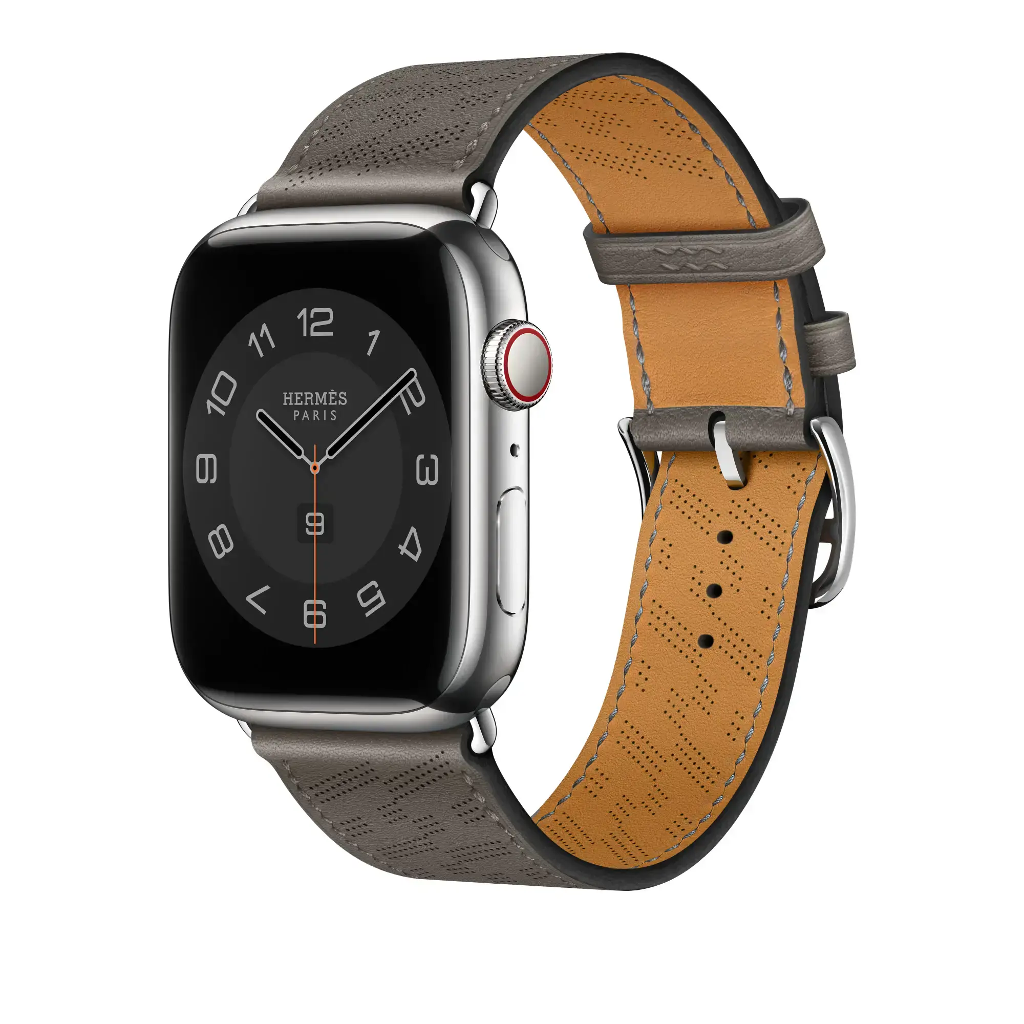 Ремешок Apple Watch Hermès 42/44/45/49mm Gris Meyer Swift Leather H Diagonal Single Tour (MPKU3)