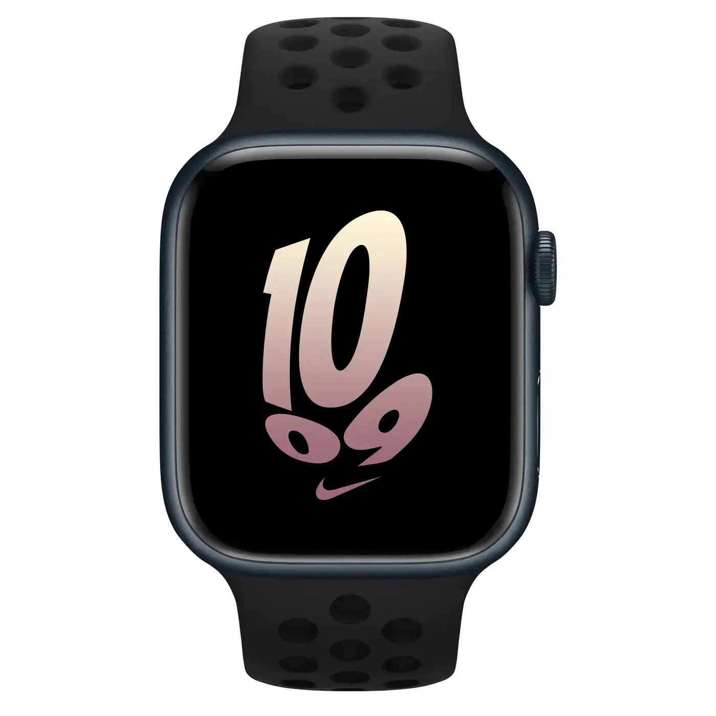 Apple Watch Nike Series 8 GPS + Cellular 45mm Midnight Aluminum Case with Black/Black Nike Sport Band - Regular (MPH43)