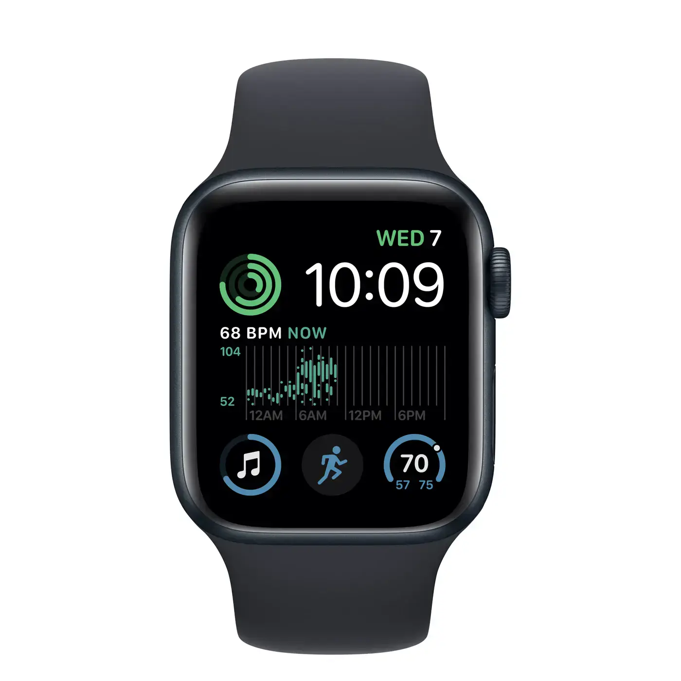 Apple Watch SE 2 GPS 40mm Midnight Aluminum Case with Midnight Sport Band - Regular (MNJT3)