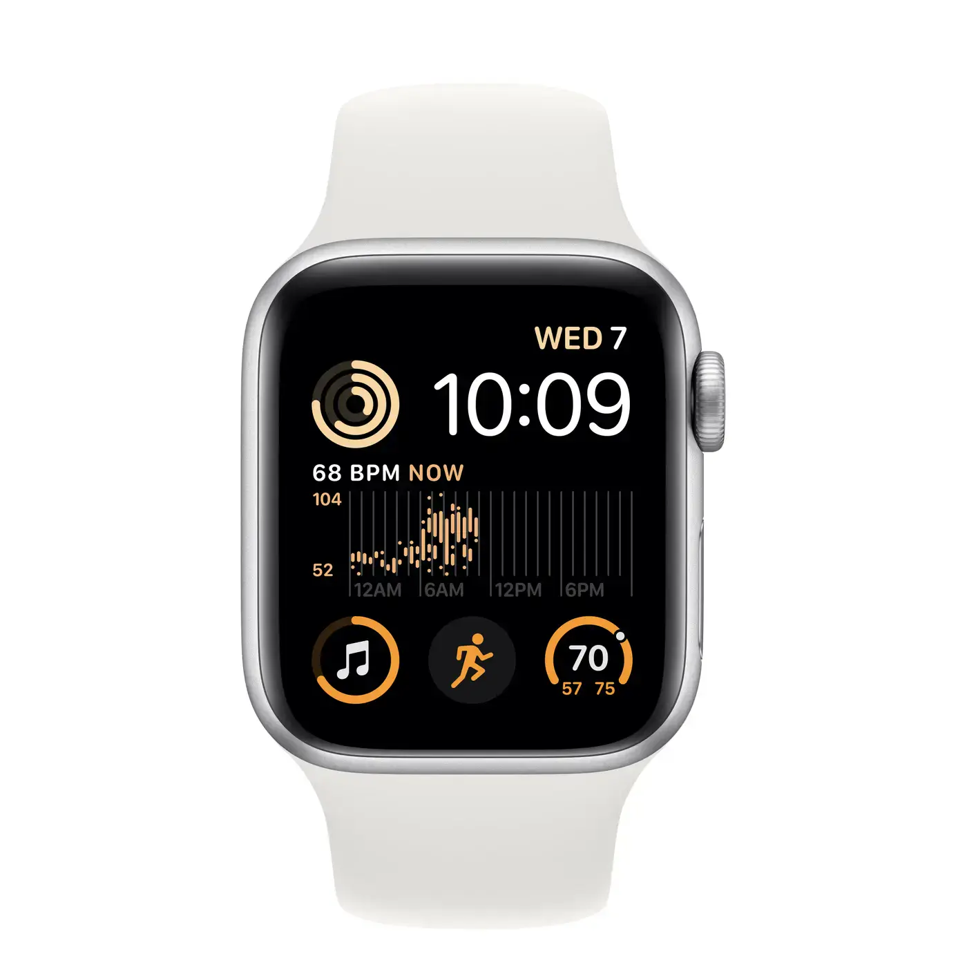Apple Watch SE 2 GPS 40mm Silver Aluminum Case with White Sport Band - S/M (MNT93)