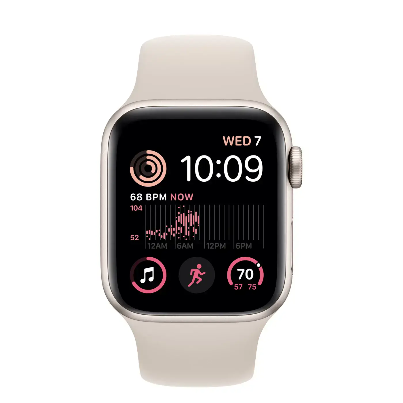 Apple Watch SE 2 GPS 40mm Starlight Aluminum Case with Starlight Sport Band - Regular (MNJP3)