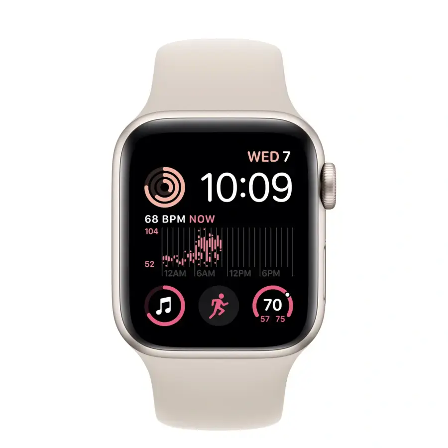 Apple Watch SE 2 GPS 40mm Starlight Aluminum Case with Starlight Sport Band - S/M (MNT33)